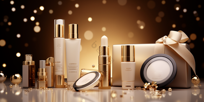 化妝品促銷活動組合產品圖與刀具的巧妙結合